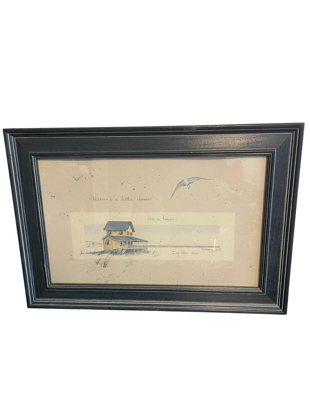 D. Morgan 1990 Framed Coastal Art Print Heaven's A Little Closer Beach House